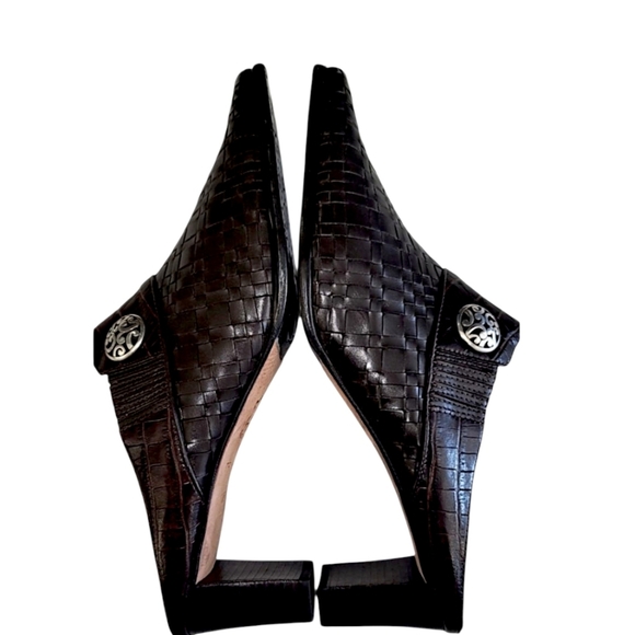 BRIGHTON, TRYST,  LEATHER CHOCLATE BROWN WEAVED MULE,  WOMENS , NWOT SIZE 10 - Picture 5 of 9